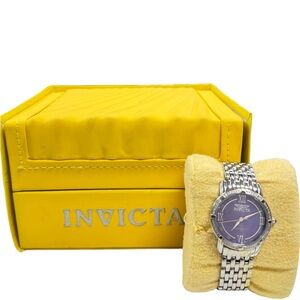 Invicta Silver Watch with Purple Dial 3922